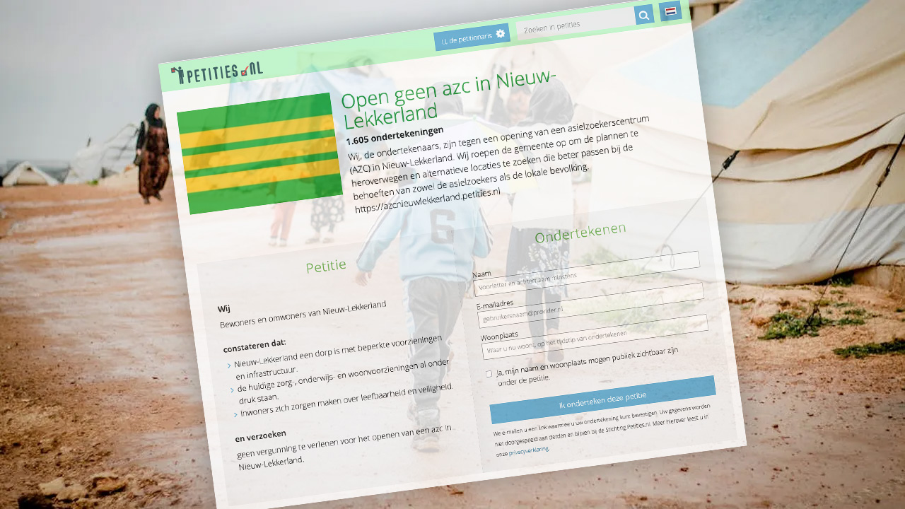 Ruim 1.600 ondertekenaars petitie tegen AZC - Klokradio